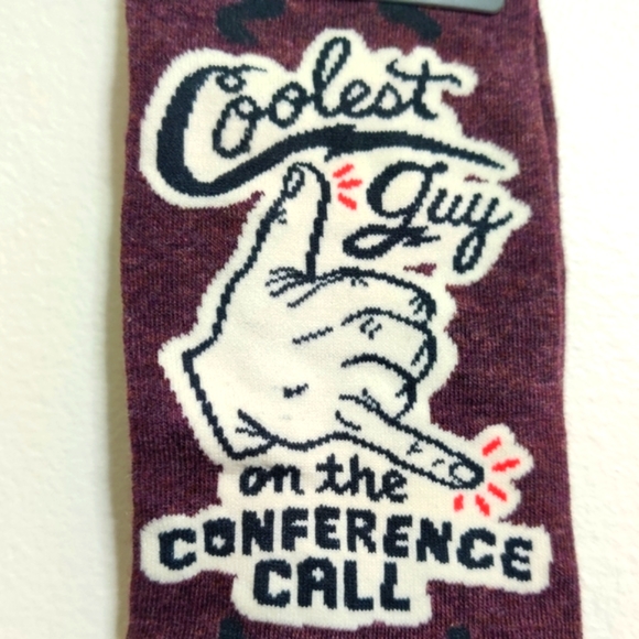 Blue Q Coolest Guy in the Conference Call Crew Socks, NWT - Picture 2 of 9